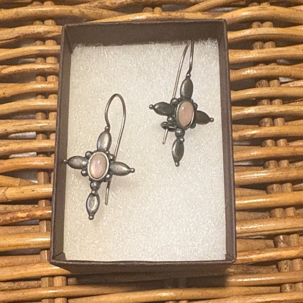 Elegant Pink and Silver Earrings